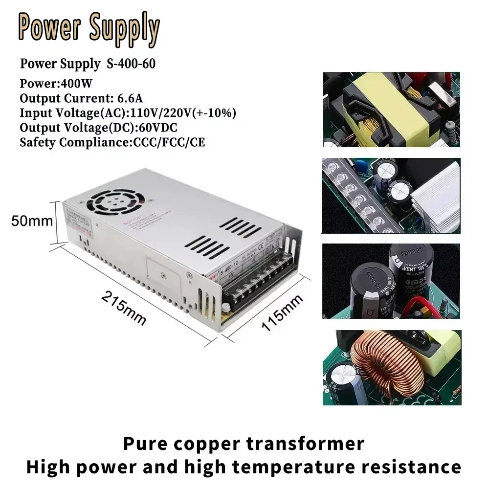 Nema34 86Mm Kit Motor Stepper Loop Tertutup dengan Encoder, 2PH 4.5/8.5/12Nm, 6A, Catu Daya 400W, Kit Driver Servo Langkah Mudah CNC