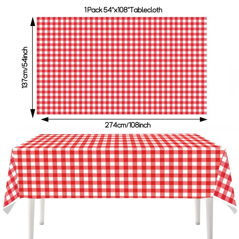 1/3 Stück Plastik-Karottischdecke, Premium Dekorative Einweg-Karierte Tischdecken für Partys, Rechteckige Party-Tischabdeckung – Detail 2