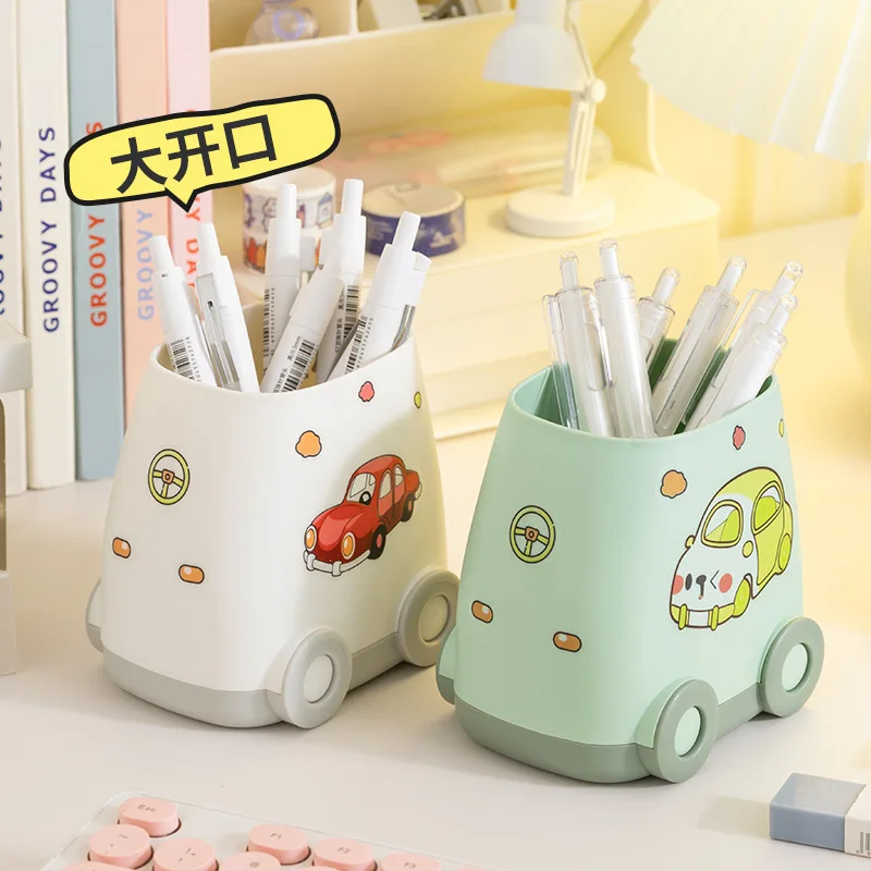 1 PC New Car Pen Holder High Value Ins Style Desktop Storage Pen Holder DIY Sticker Large Capacity