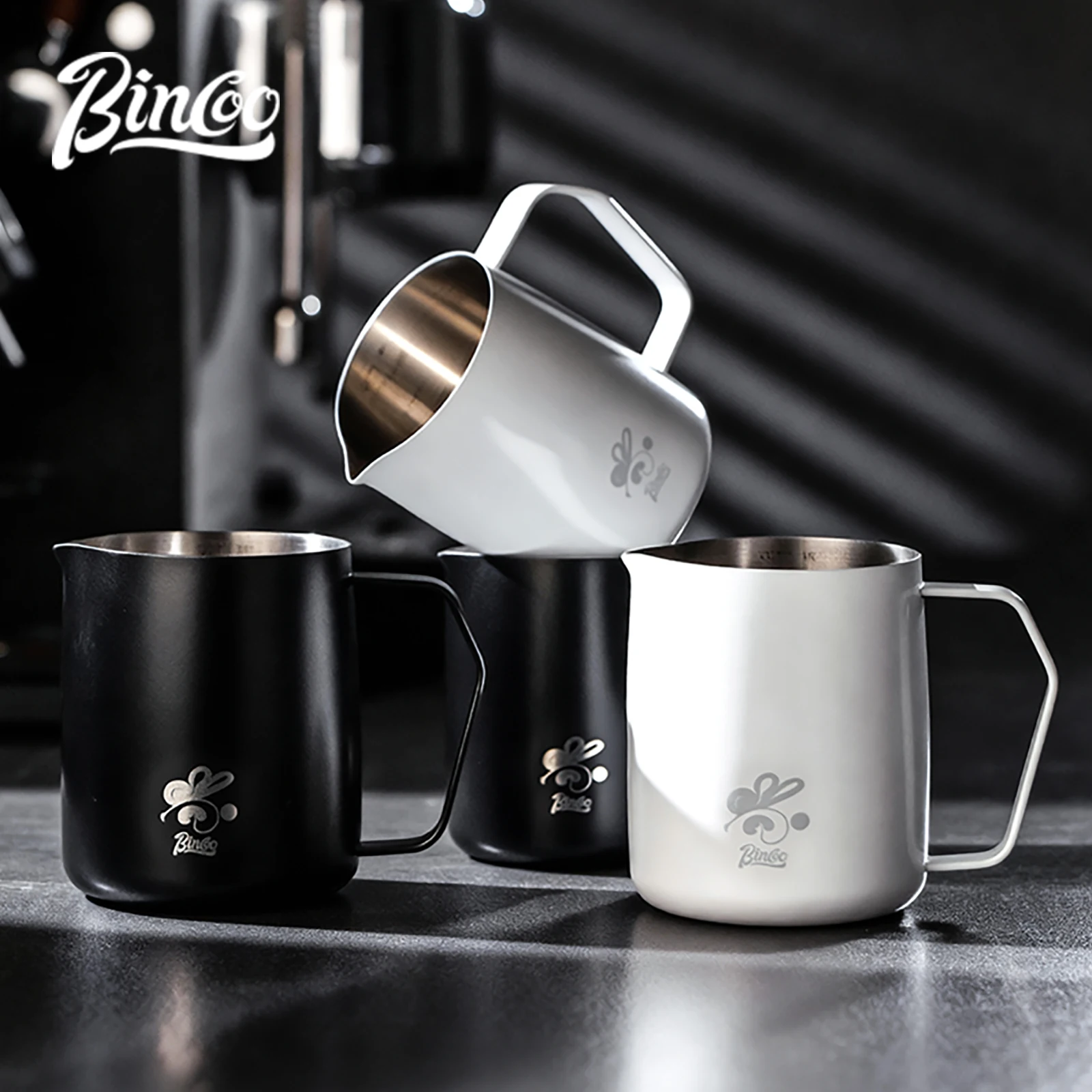 

Bincoo Premium Latte Art Pitcher Features Sharp Spout Internal Measurement Marks Perfect Tool for Creating Stunning Coffee Art