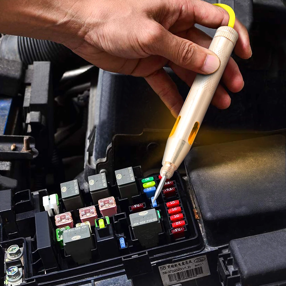 Auto Car Circuit Tester DC 6V 12V 24V Light System Test Probe Lamp Car Light Circuit Tester Voltage Test Pen Detector Copper