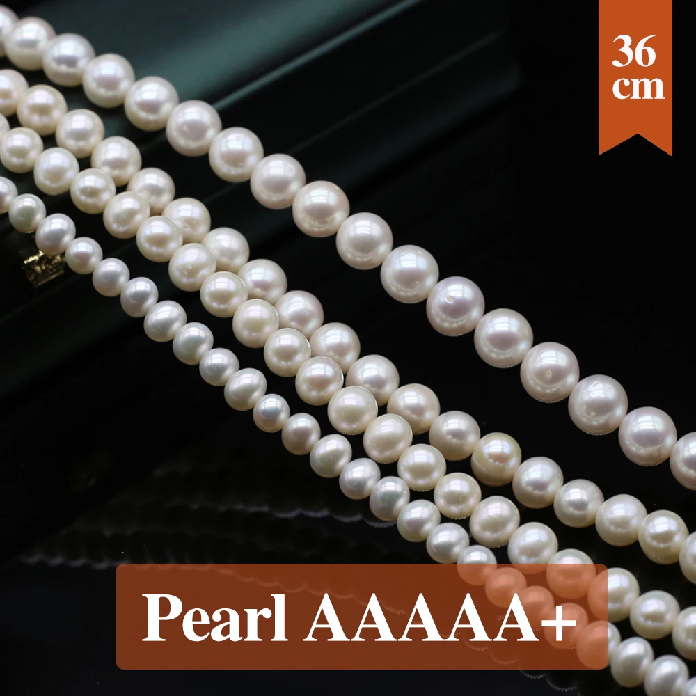 Real AAAAA Natural Freshwater Pearl Beads Round Pearl Loose Spacer Beaded for Making Jewelry Necklace Bracelet Earrings 5-10mm view 3