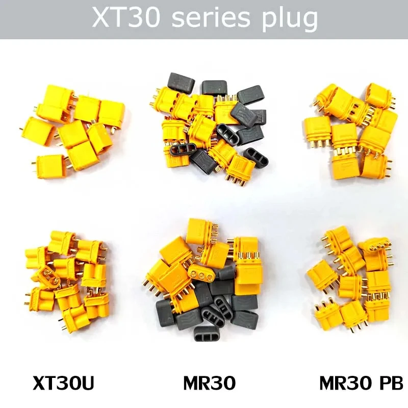 10 / 50Pair Amass MR30PB Plug Male Female Bullet Connector Gold Plated Banana Plug for RC Drone Accessories