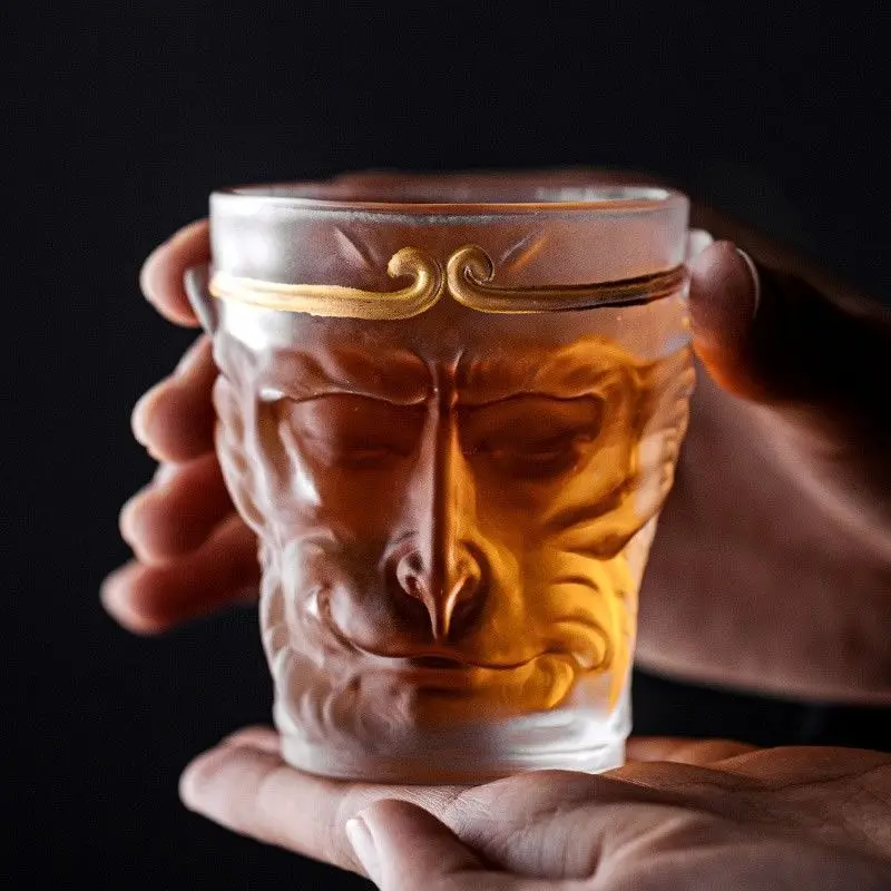 1pc Sun Wukong Monkey King Whisky Glasses Clear Wine Cup for Liquor Scotch Bourbon Tequila Drink Bar Tools Glassware Mug