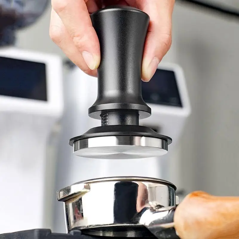 L43A Espressos Coffee Calibrated Spring Loaded Tamper with Stainless Steel Base Tools