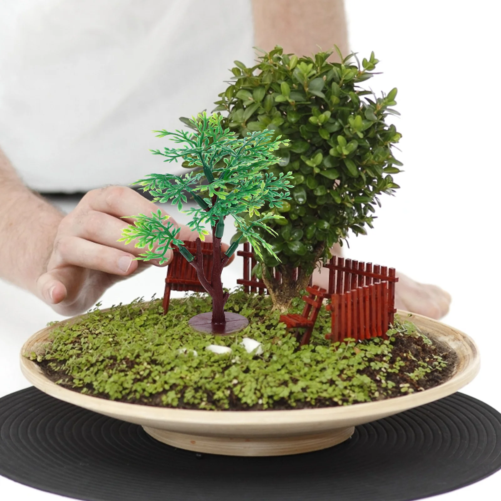 12Pcs Model Tree Miniature Train Scenery Plastic Trees Scenic DIY Crafts Landscape Building Sand Table Decor