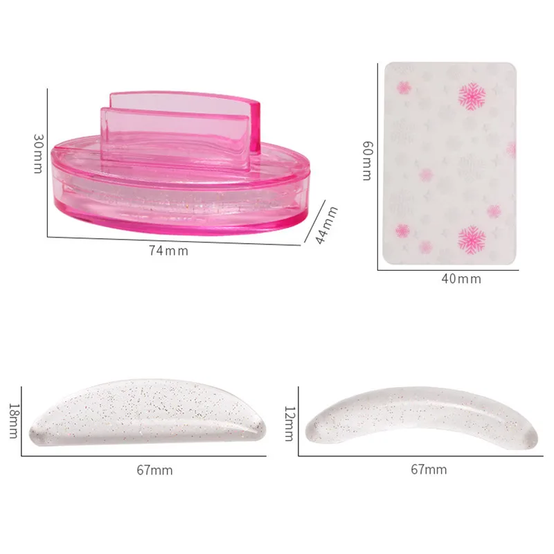 Silicone Head French Manicure Print with Scraper Nail Stamp Set Curved Patterns Create Jelly Manicure Silicone Stamp Polish Tool