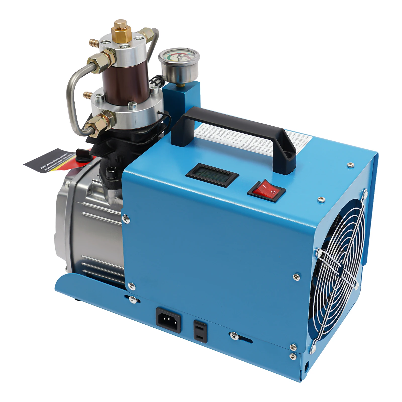 1800W 220V Tragbare Elektrische Hochdruck-Luftpumpe 0-30MPa, Wasser+Luft-Kühlung Asynchronmotor-Inflator mit Wasser-Öl-Abscheider für Garage und Werkstatt – Detail 12