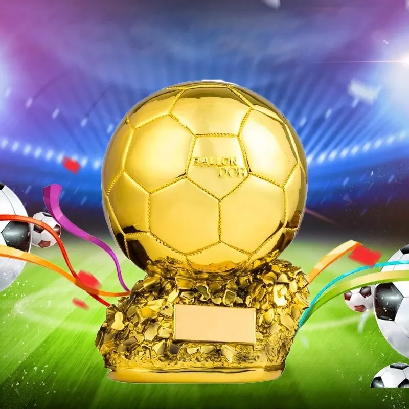 Football Trophy Gold Plated Soccer Award Excellent Player Award Competition Reward Resin Golden Color Model Gift Fans Souvenirs