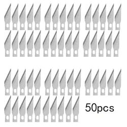 100/50pcs Blades Stainless Steel Engraving Blades Metal Blade Wood Carving Blade Replacement S Urgical S Calpel Craft Silver