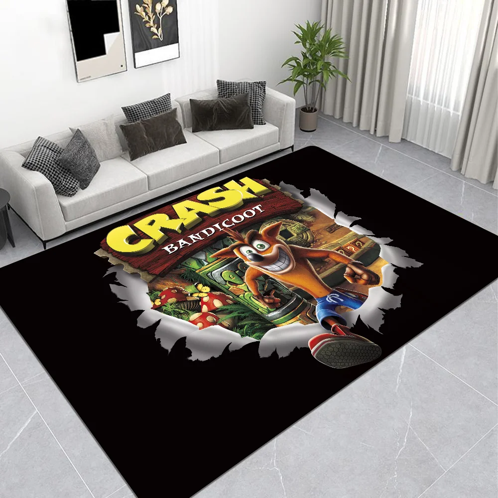 Game Crash-Bandicoot Hallway Carpet Non-Slip Laundry Room Mat Laundry Decor Balcony Child Living Room Bedside Area Rugs