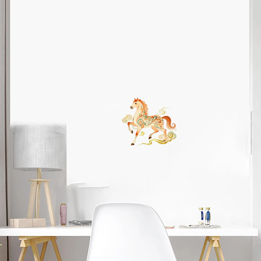 Three Ratels CD295 Dunhuang colored galloping horse art wall stickers for home decoration car decals