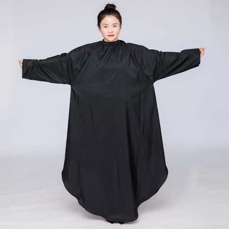 

Настраиваемый логотип, парикмахерский фартук с большим рукавом для домашнего использования в салоне, водонепроницаемый инструмент для стрижки волос