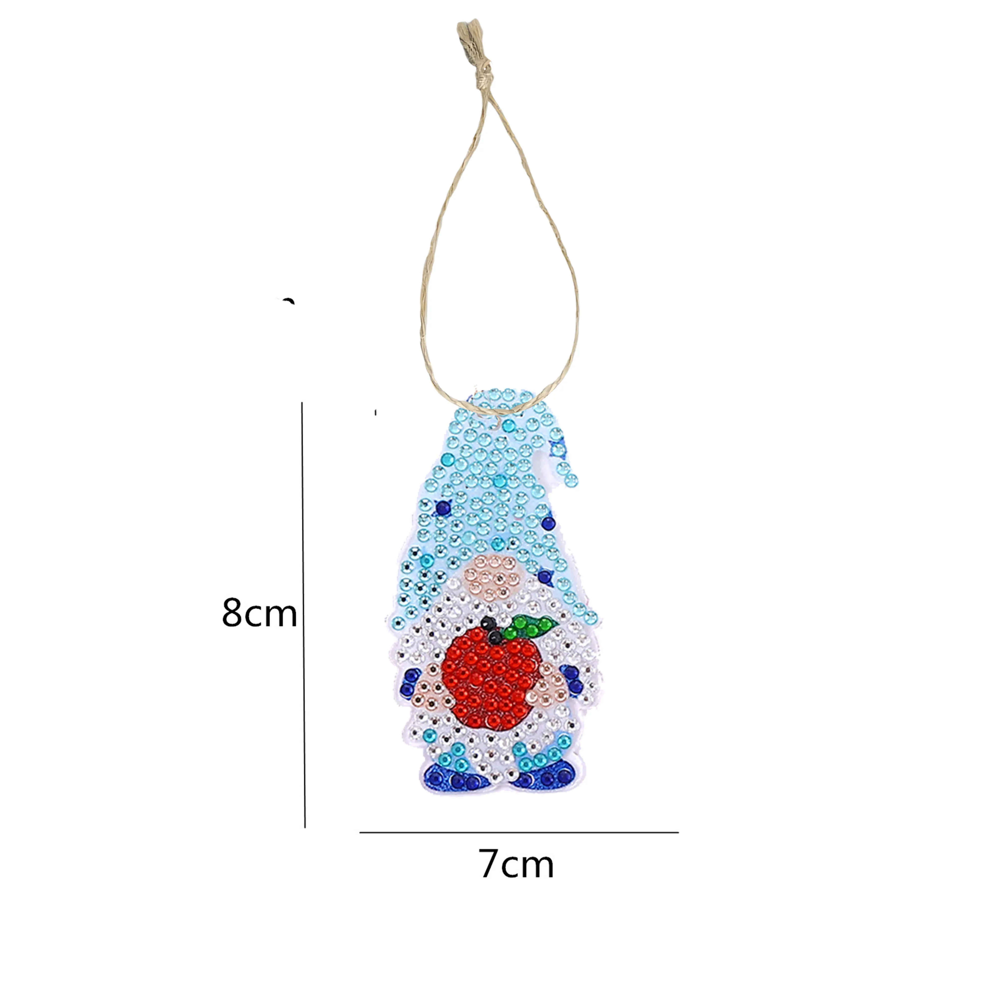 10-Piece Diamond Painting set, lanyard Pendant, Santa Claus pattern, acrylic Material, add a sense of festive Atmosphere, Decora