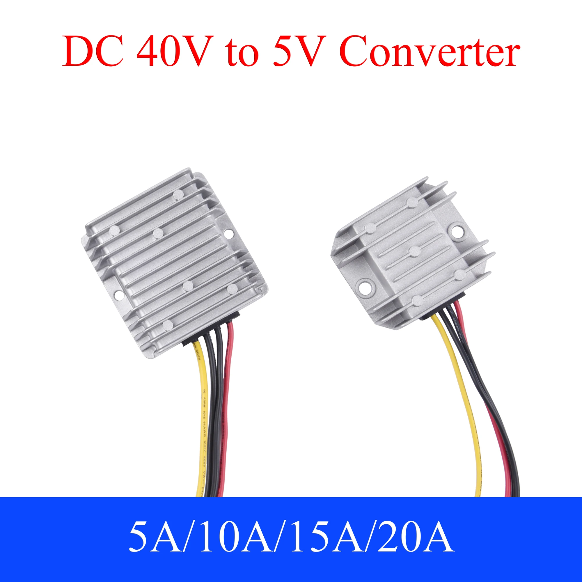 48V to 5V DC Power Converter 5A 10A 15A 20A Auto Buck Regulator Output Step Down Voltage Power Supply Module For Car