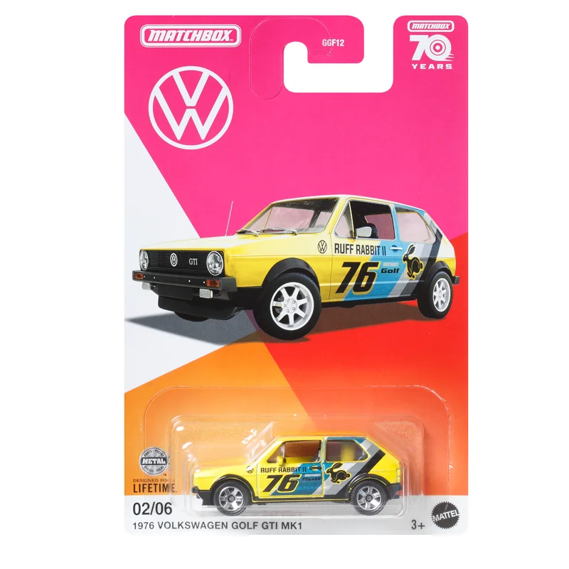 Original Matchbox Car 70 Years Volkswagen Carro Diecast 1/64 Carmann Ghia Golf Beetle Kids Toys for Boys Children Birthday Gift