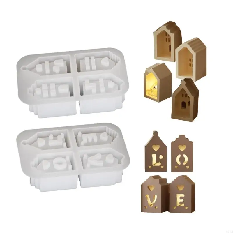

Q6RB Personalize House Epoxy Stylish Keychain Mould Sturdy Silicone Letter Crafting Set for Fashion Accessories