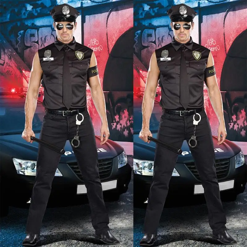 

New Halloween Men's Police Uniform Role-playing Instructor Costume Attractive DS Stage Wear Traditional Chinese Ethnic Women'...