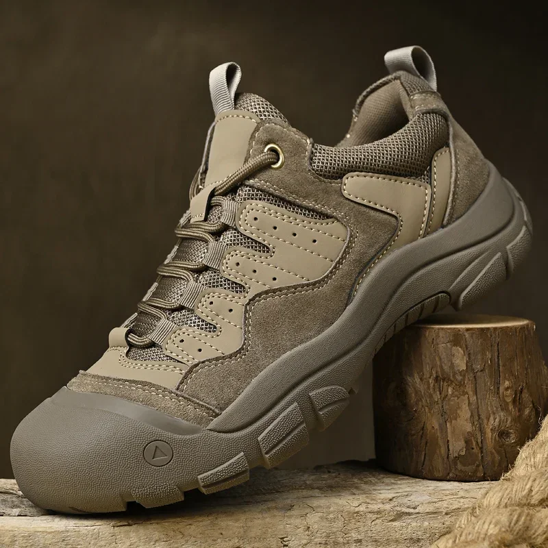 Non-Slip Outdoor Male Sneakers Suede Leather Treking Footwear for Men Casual Hiking Shoes Travel Climbing Camping Trainers Male