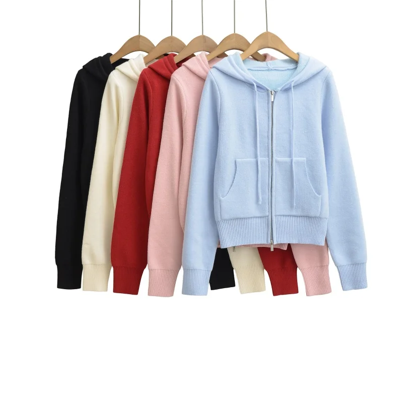 

Comfortable Knitted Hoodie Wide Leg Pants Set Gentle Lazy Two Piece Suit Autumn Winter Casual Commute Outfit Women's Faion