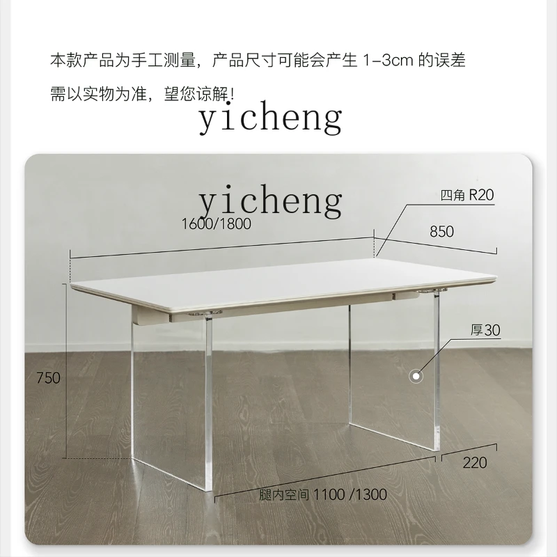 Zk Dining Table Acrylic Rock Plate Suspension Dining Table Modern Simple Small Apartment Dining Table and Chair Combination