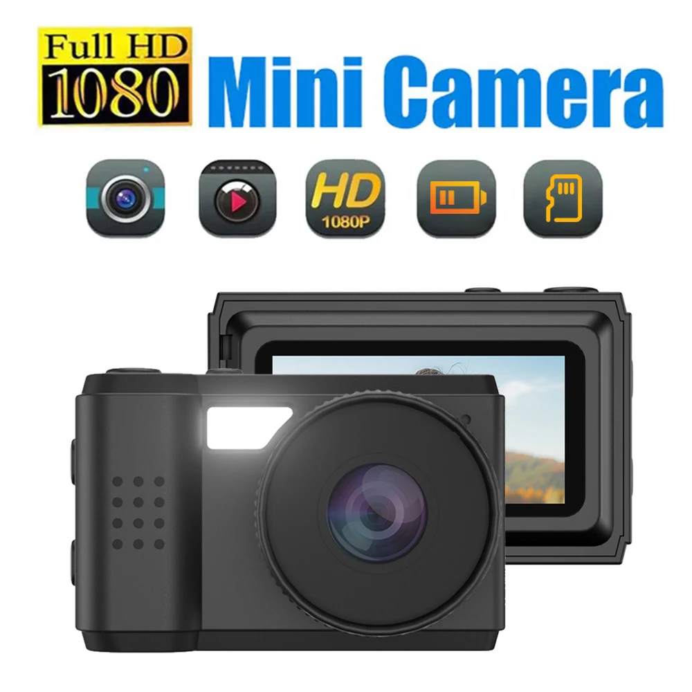 Mini Camera With Screen Indoor Home Outdoor Sport HD 1080P Portable Vintage Small Mini Camera Video Recorder Built-in Microphone