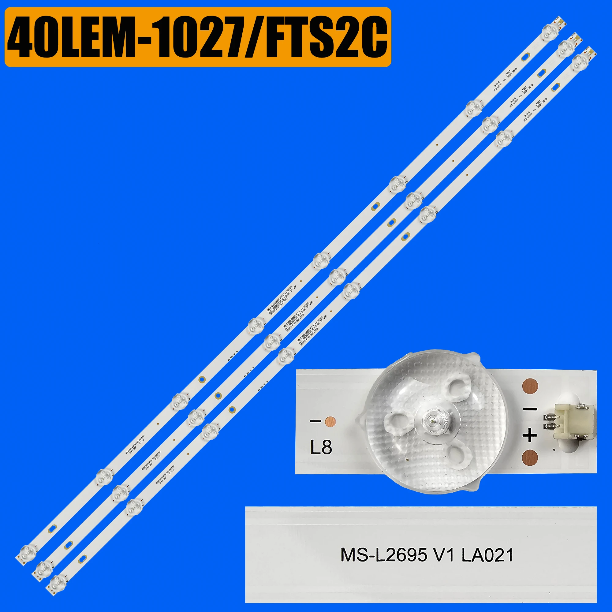 LED Backlight Strip for CT-8240 NVR-7428-40FHD TF-LED40S44T2 40H5507 40H3507 40H5D LEDV-40E19N SMX4019S MS-L2695 V1