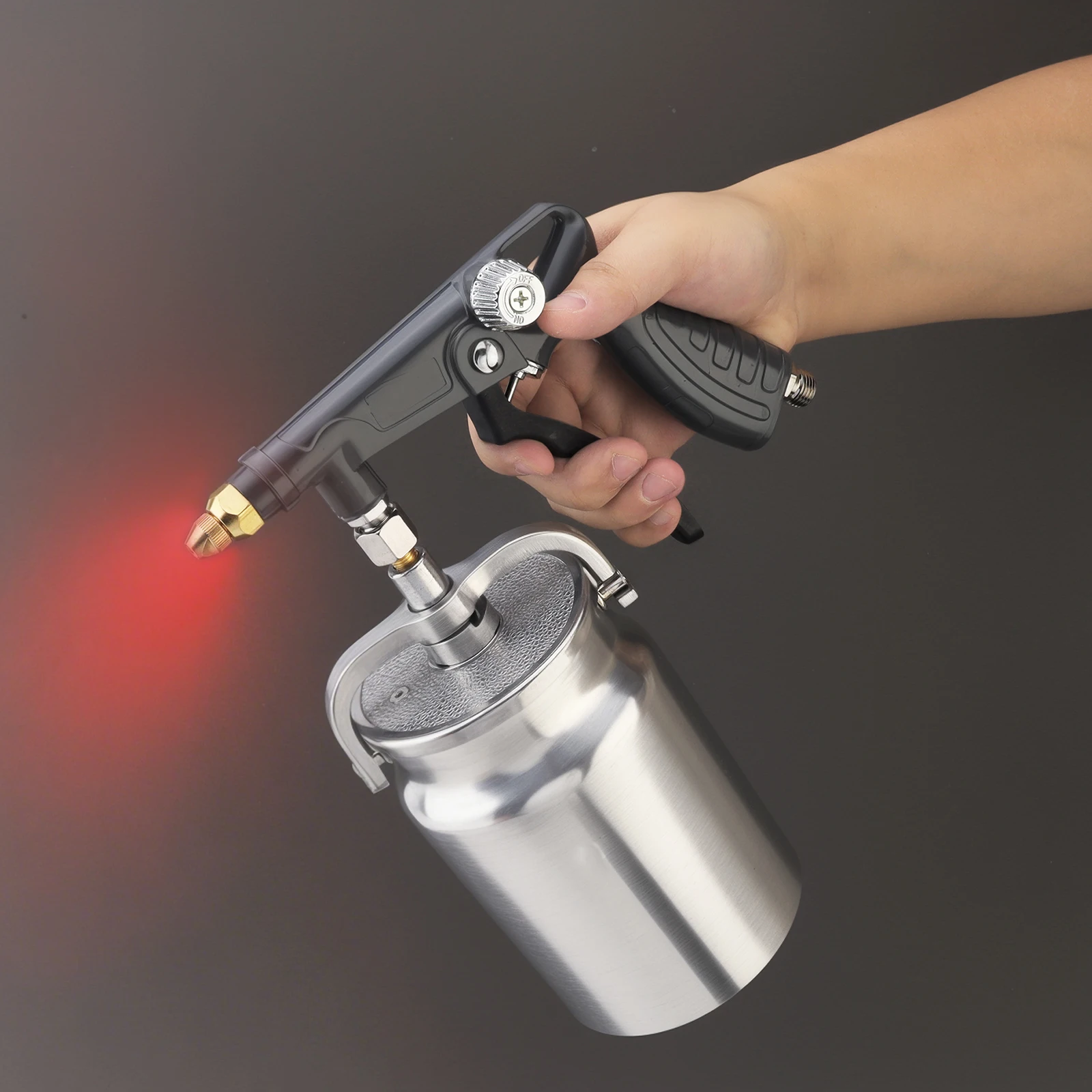 Undercoating Spray Gun for Rust Proofing Truck Bed Liner Coating Rubberized 1000mL Suction Feed Cup Fluid Film Spray Gun Kit