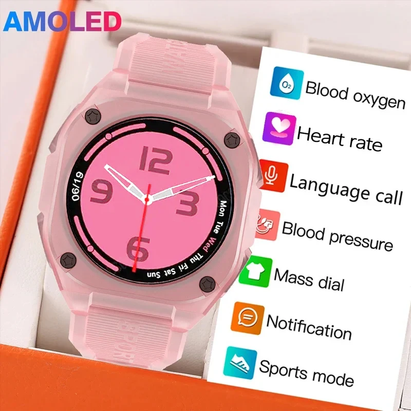 

Waterproof Smart Watch for Girls AMOLED Screen Always On Display Women Smartwatch Compass Sports SmartWatches 5ATM New Men Watch