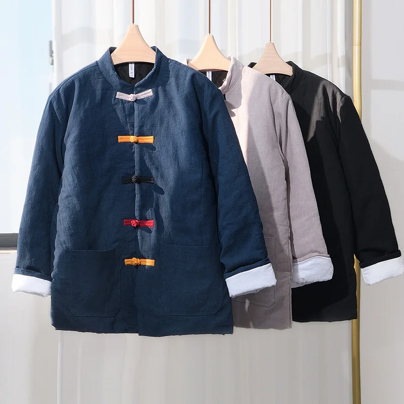 New Designer Italy Quality Thickened Ramie Cotton Brand Jackets For Men Fashion Comfortable Warm Coat Jaqueta Masculina Abrigos