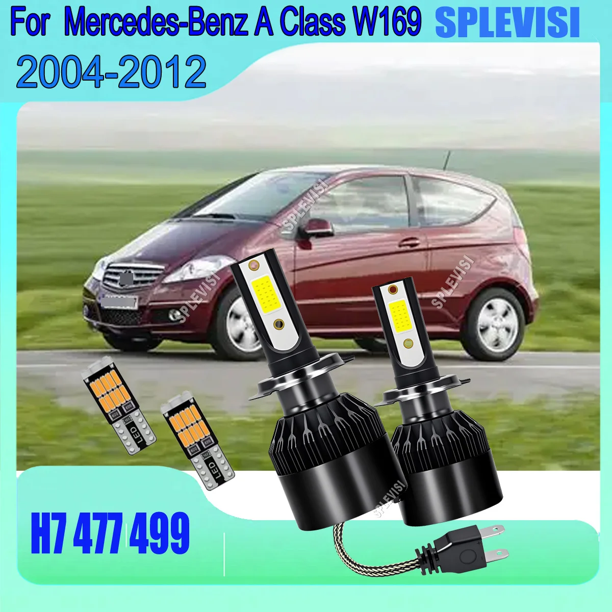 

LED H7 60W Headlamp Hi/Low Bulbs - Brightness Upgrade with Easy Installation For Mercedes-Benz A Class W169 2004 2005 2006-2012