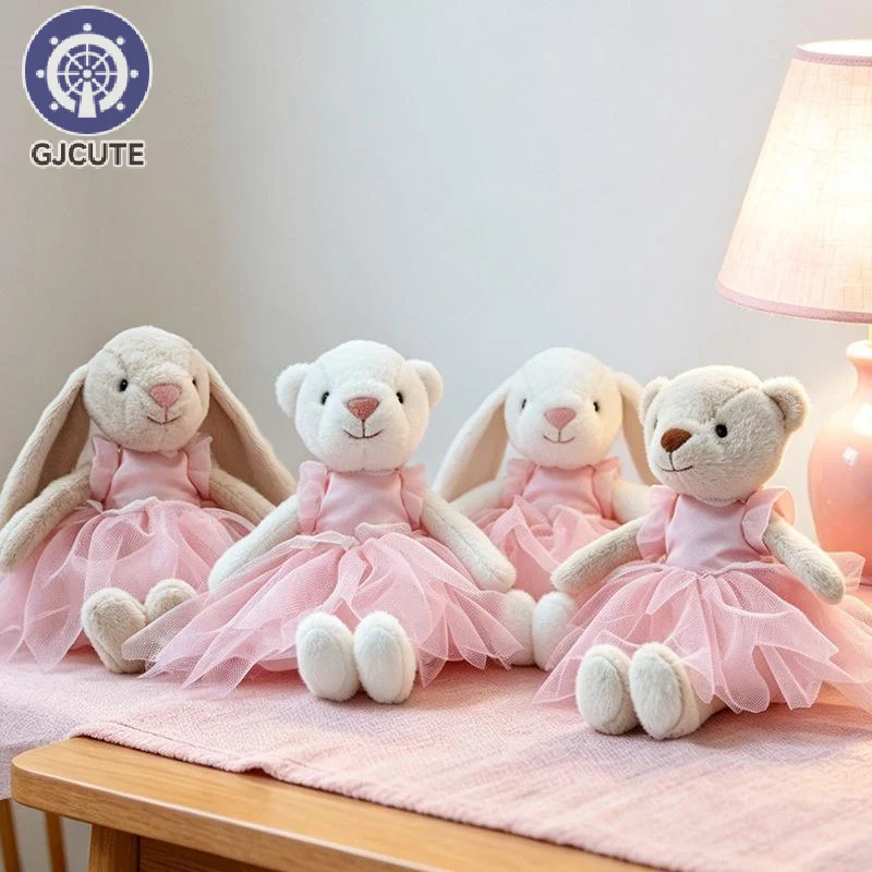 1Pcs 28cm Cute Ballet Skirt Bear & Bunny Peluche Toy Lovely Appease Animal Dolls Rabbit Toys Birthday Christmas Gift