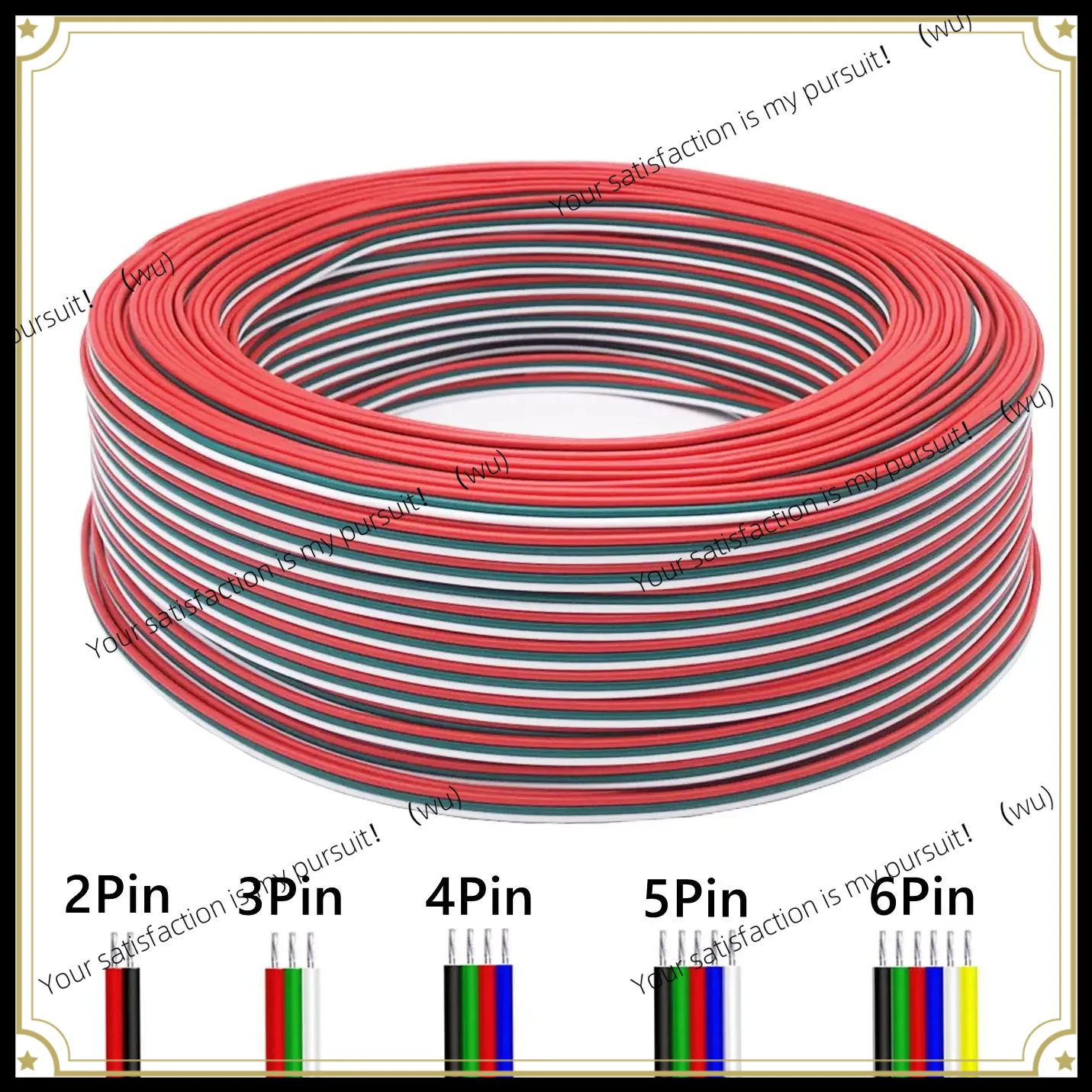 ZOCI-5m/10m 22AWG Led Wire Cable 2pin/3pin/4pin/5pin/6pin For WS2812B WS2811 5050 2835 5730 LED Strip Light