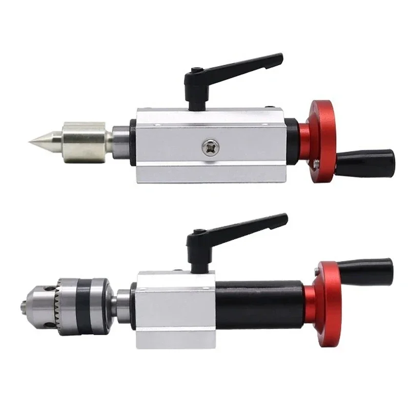 Woodworking Lathe Retractable Tail Top Seat Drilling Tailstock Live Center Mini Beads Machine B12 Chuck Live Top Rotary Movable