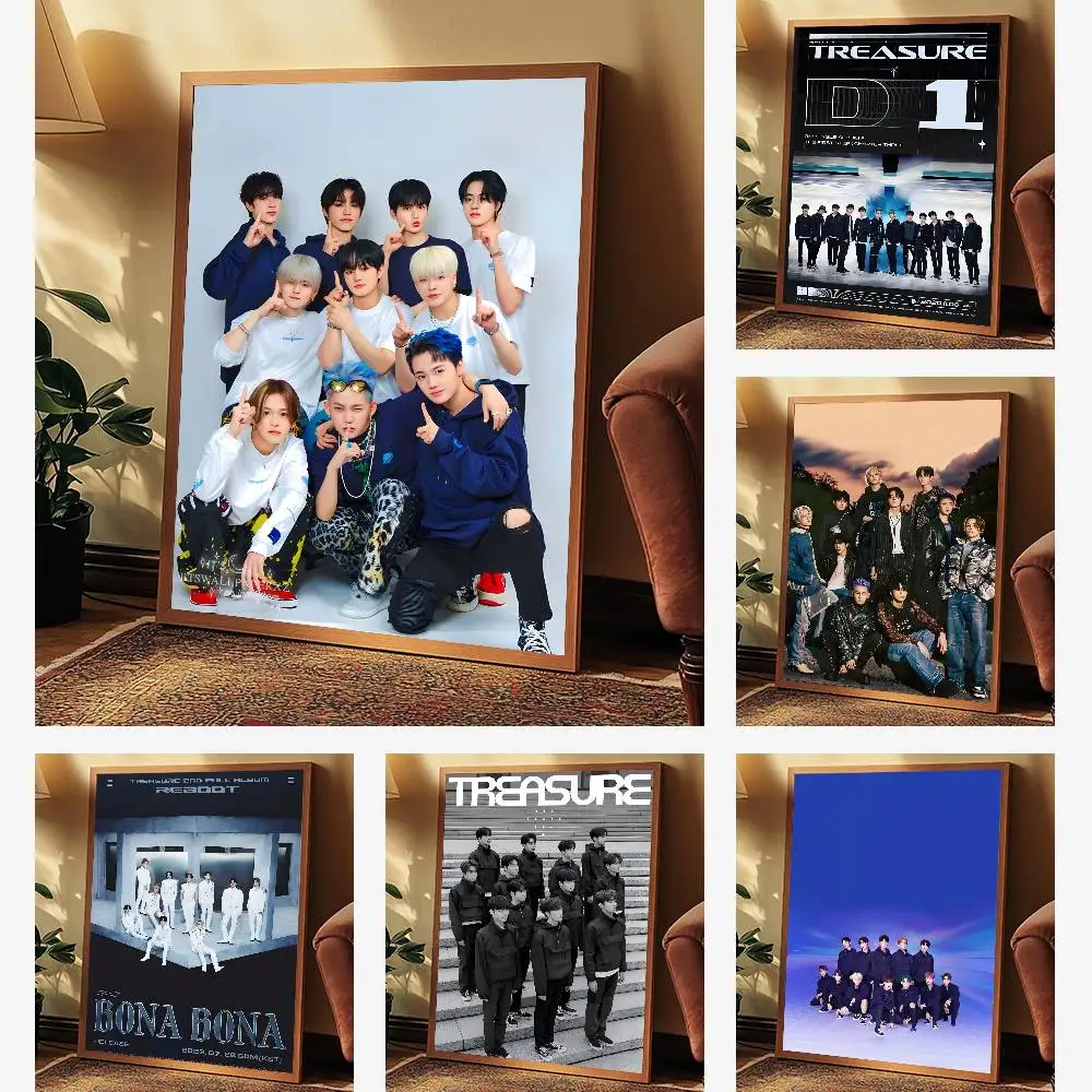 ملصق Kpop GROUP T-TREASURE عالي الدقة جدار لاصق مقاوم للماء لغرفة المعيشة المنزلية وغرفة النوم والديكور الجمالي