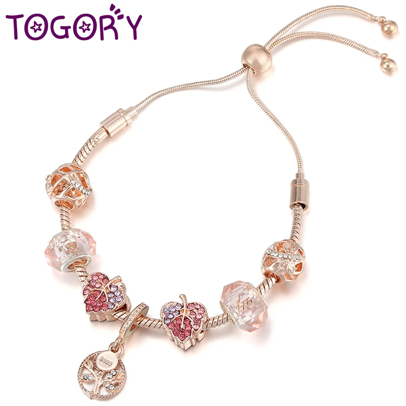 Pulsera con dije de cadena ajustable chapada en plata 2025 con colgante de árbol de la vida, pulsera de marca, brazaletes para mujer, novia