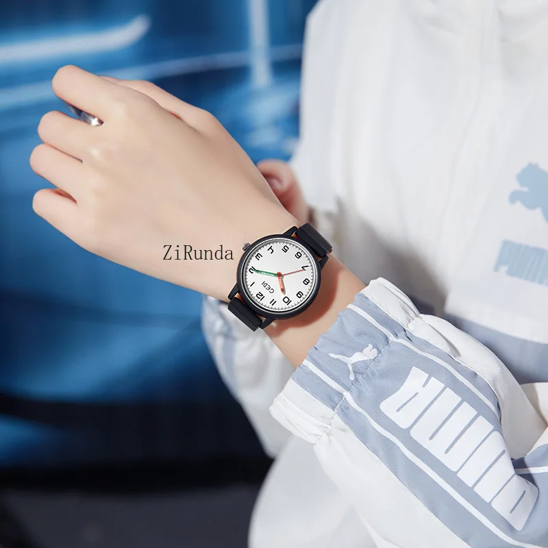 ساعة خاصة بسيطة لامتحان الخدمة المدنية للطلاب، ساعة سيليكون بلون الحلوى، ساعة كوارتز بإبرة قلم رصاص للسيدات #3