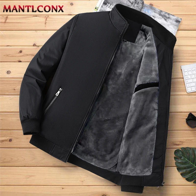 Thick Warm Men\'s Winter Jacket Thermal Fleece Casual Jackets for Men Autumn Outwear Windproof Parka Coat Business Office Coat