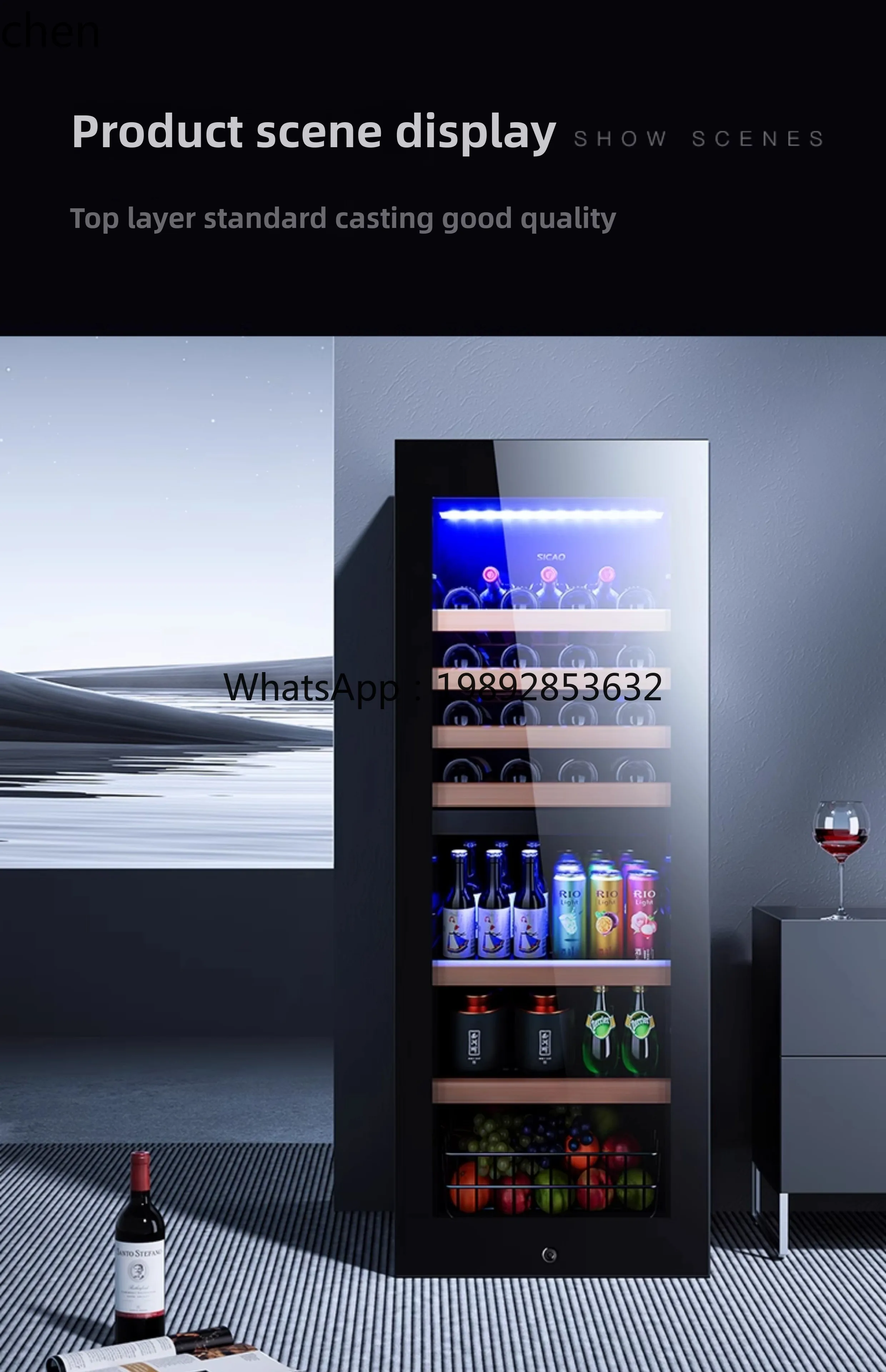 200A red wine thermostatic wine cabinet ice bar household living room tea cabinet