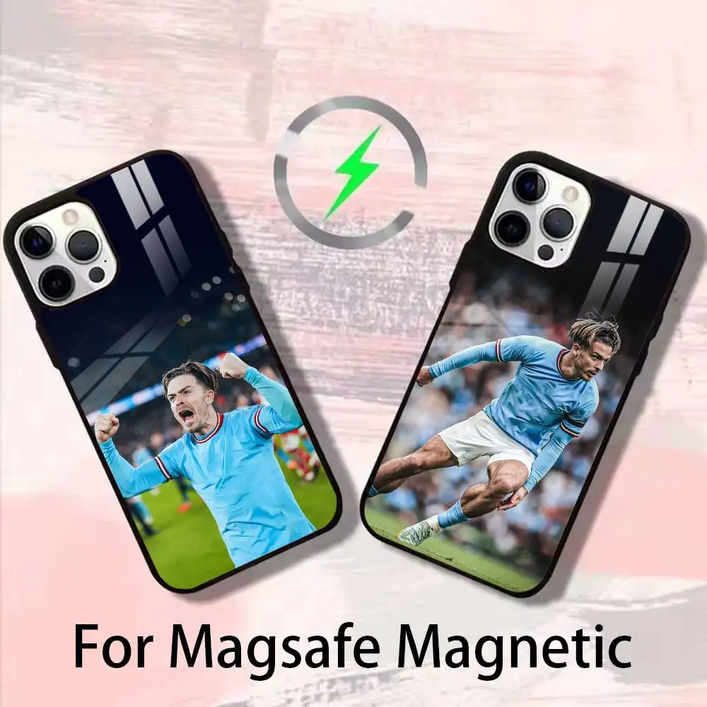 

Football J-Jack G-GrealishS Phone Case For iPhone 17 16 15 14 13 12 Pro Max Plus for Magsafe Mirror Wireless Magnetic Cover