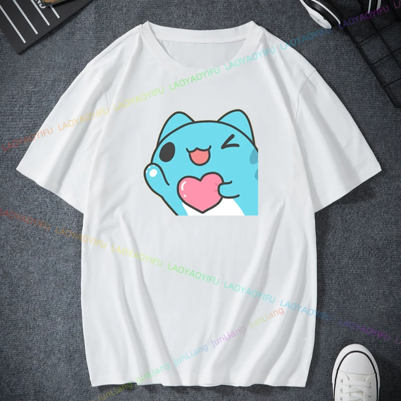 Kawaii Bugcat Capoo Cotton T-Shirt Streetwear Cute Funny Lovers' Clothes Harajuku Tee Tops ﻿ Tshirt Women's T-shirts Y2k Men