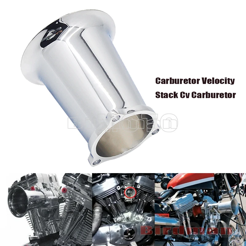 

Motorcycle Carburetor Velocity Stack CV Carburetor Chrome Aluminum 4" Long Air Filter For Harley Softail Bobber Chopper Custom