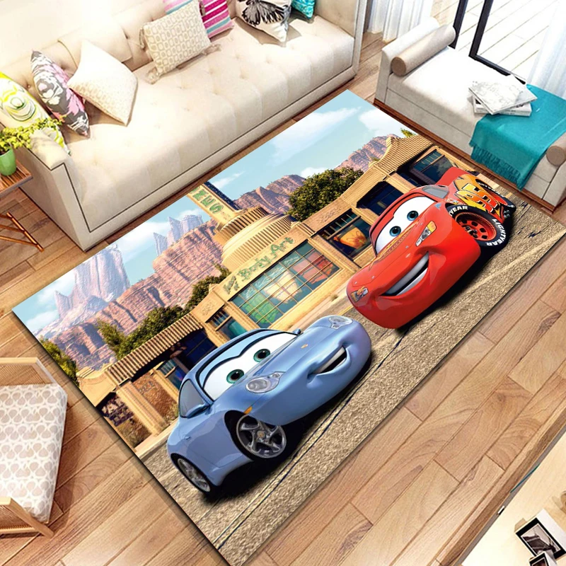 Disney Cars Lightning Mcqueen Cartoon Carpets Bedroom Play Mats Rug Bedroom Carpet Living Kid\'s Room Baby Crawl Bedside Mat Gift