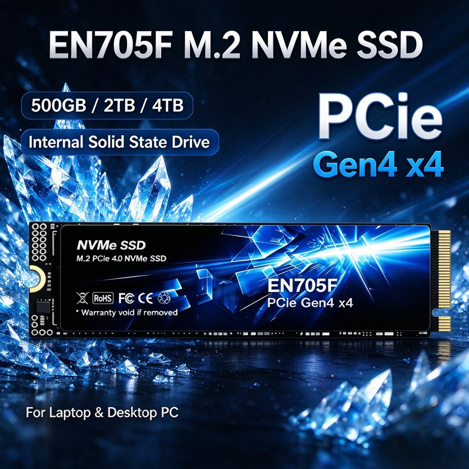 New EN705F M.2 SSD Hard Disk 2TB 4TB NVMe M2  SSD 500GB PCIe 4.0 Internal Solid State Drive For Laptop Desktop PC