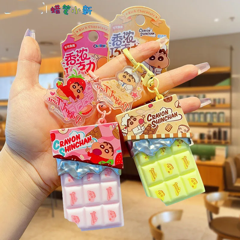 Cute Shinchan Pop It Fidget Keychain Trendy Bag Pendant Creative Key Ring Lovely Decor Anime Gift for Anime Collectors