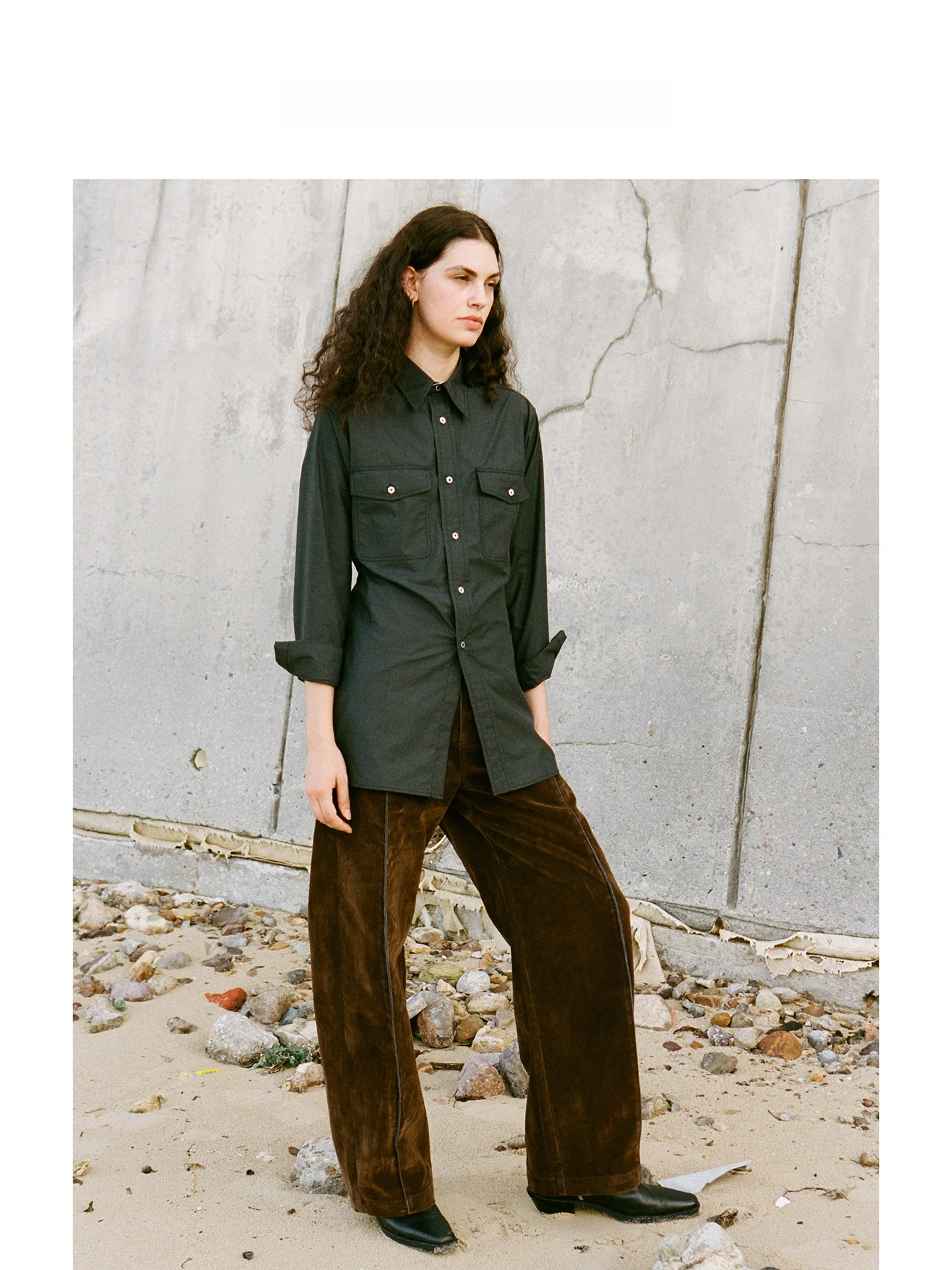 

Leonorayang Original Cotton Blend Long Tailored irt Women's Autumn Winter Faion Workwear Sle arp Collar Waist Cinched