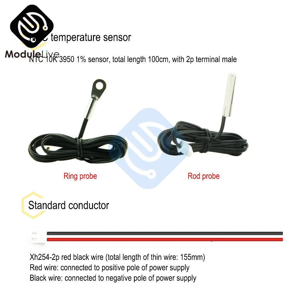 Voltímetro de doble pantalla para coche, termómetro Digital NTC 3950 10K, controlador de temperatura del Sensor de sonda-50 ℃ ~ 120 ℃, DC 4-30V,