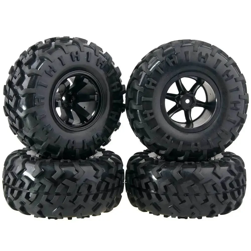 RC 0801-3001 Rubber Tires Wheel Sets 4P For HSP HPI 1:10 Monster Truck