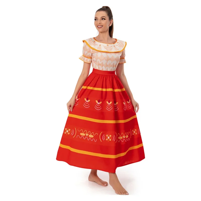 Kids Adult Dolores Madrigal Cosplay Costume Dress Outfits Halloween Carnival Suit