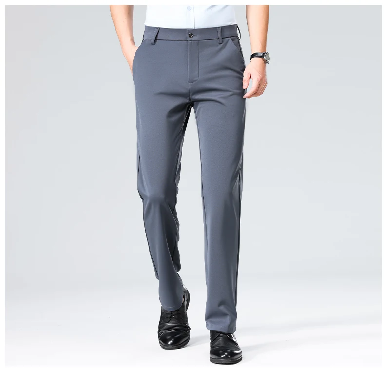 29-42 männer Sommer Dünne Mode Business Casual Anzug Hosen Lange Hosen männer Elastische Gerade Hülse Formale hosen Plus Größe – Detail 19